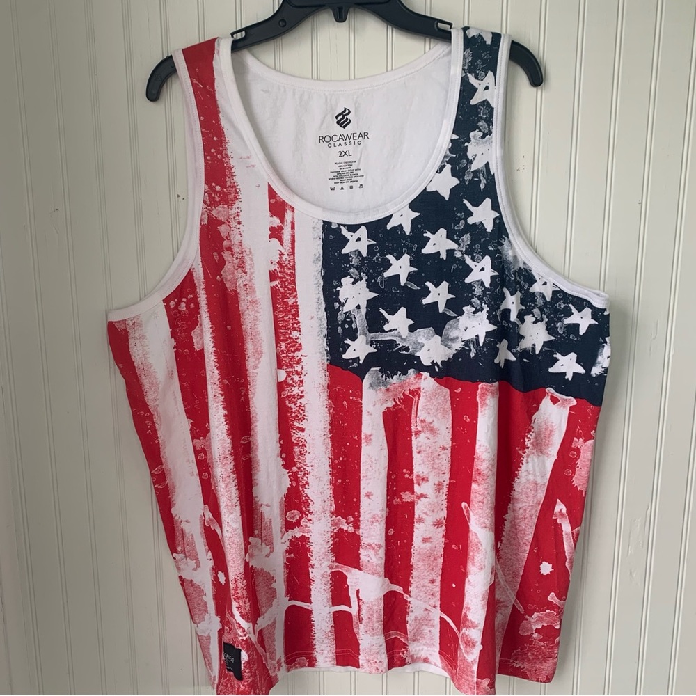 Rocawear Men’s or Women’s Patriotic Tank Top - Red, White, and Blue